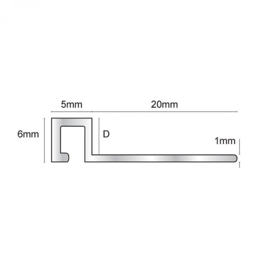 TMG - Aluminium slim square edge trim