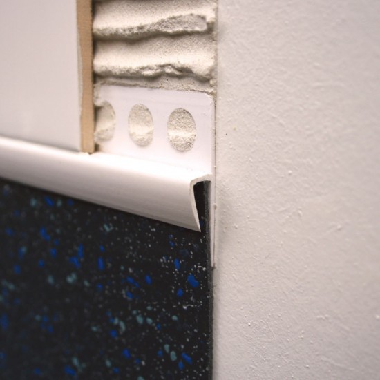 PVC vinyl to tile joint