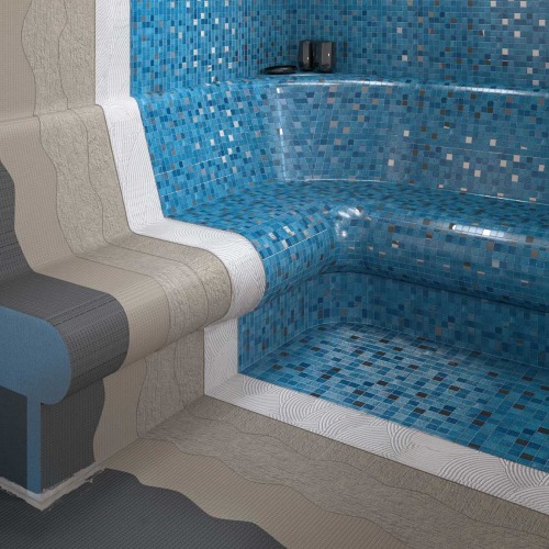System for waterproofing and installation of ceramics or mosaics in SPAs, wellness centres, and jacuzzis.