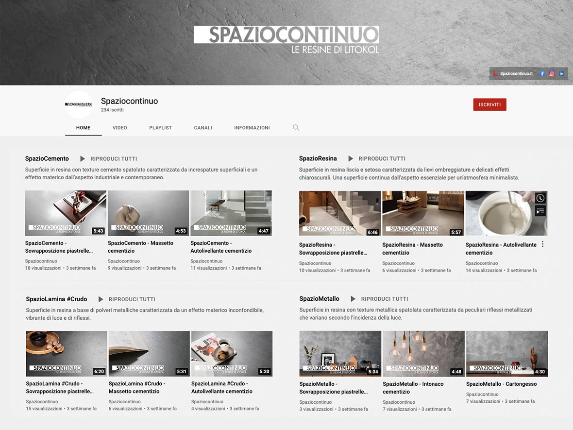 Restyling for the Spaziocontinuo YouTube channel